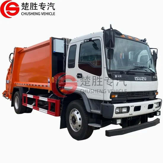 일본 브랜드 4X2 6X4 12cbm 10cbm 12톤 쓰레기 압축기 트럭