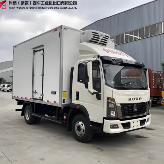 Sinotruk HOWO 새 제품 상태 4X2 신선 농산물 식품 트럭 냉장 트럭 박스 트럭 운송용
